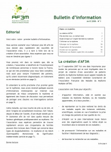 Bulletin AF3M n°1 avril 2008