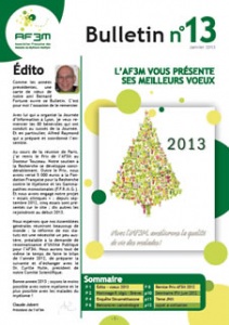 Bulletin AF3M n°13 janvier 2013