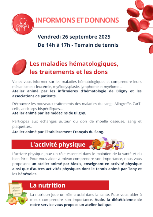 Programme Bligny Informons Donnons 26 Septembre
