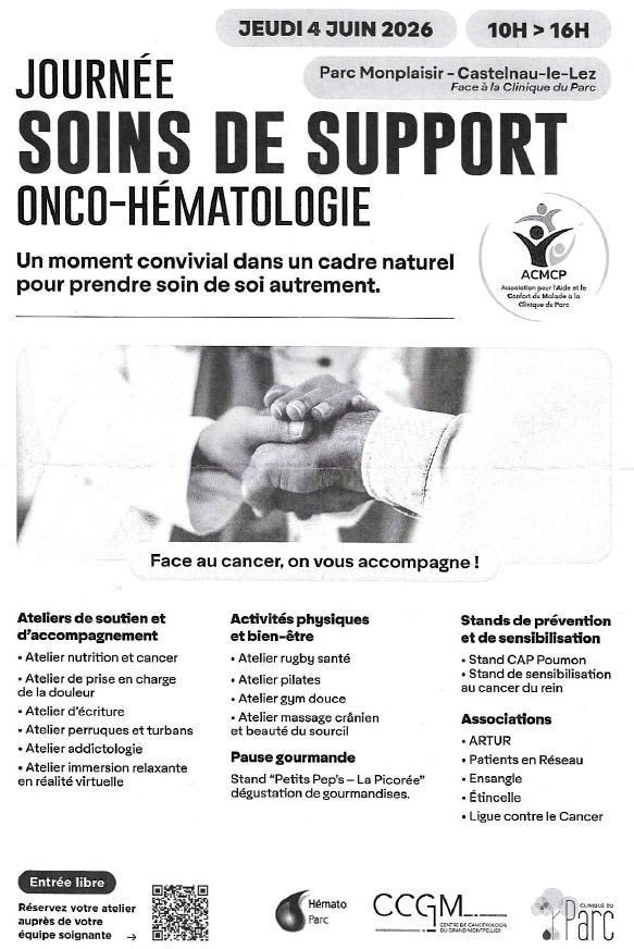 Journ&eacute;e soins de support du 6 Juin 2026 &agrave; Castelnau le Lez