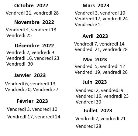 Permanences IUCT Oncopole oct2022_juil2023