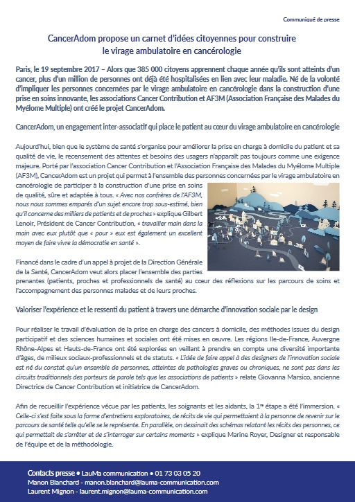 Communiqué de Presse CancerADom