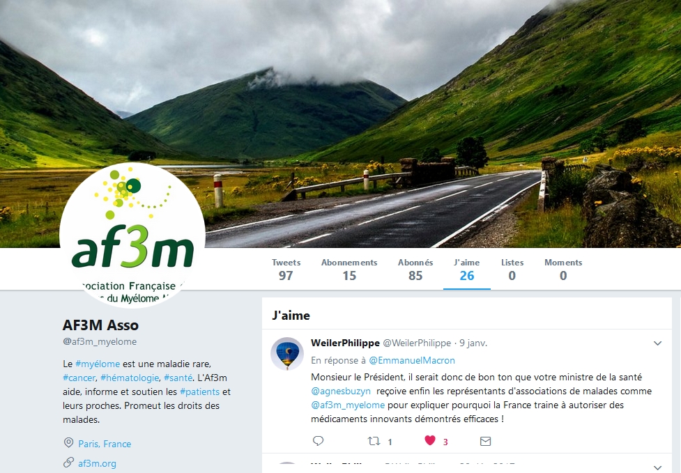 Page twitter @af3m_myelome