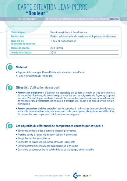 Fiche Pédagogique - Carte Situation Douleur