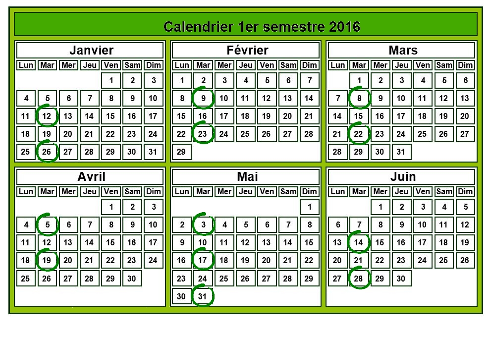 calendrier des permanences Toulouse